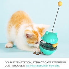 Load image into Gallery viewer, Cat Turntable Toy Leaking Food Ball Funny Cat Stick Tumbler Pet Toy, Blue, Green, Yellow, Pink
