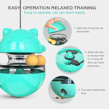 Load image into Gallery viewer, Cat Turntable Toy Leaking Food Ball Funny Cat Stick Tumbler Pet Toy, Blue, Green, Yellow, Pink