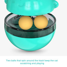 Load image into Gallery viewer, Cat Turntable Toy Leaking Food Ball Funny Cat Stick Tumbler Pet Toy, Blue, Green, Yellow, Pink