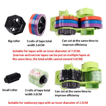 Load image into Gallery viewer, Multifunctional Tape Cutter Automatic Roller Tape Holder, 35mm Green, 35mm Blue, 35mm  Purple, 35mm Rose Red, 46mm Green, 46mm Purple, 46mm Rose Red