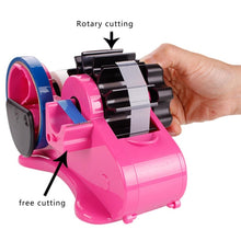 Load image into Gallery viewer, Multifunctional Tape Cutter Automatic Roller Tape Holder, 35mm Green, 35mm Blue, 35mm  Purple, 35mm Rose Red, 46mm Green, 46mm Purple, 46mm Rose Red