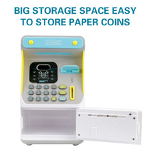 Load image into Gallery viewer, 8010 Simulated Face Recognition ATM Machine Piggy Bank Password Automatic Rolling Money Safe Piggy Bank,Style:, Pink, Blue, Rechargeable Version Pink, Rechargeable Version Blue
