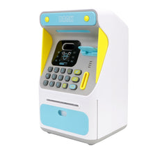 Load image into Gallery viewer, 8010 Simulated Face Recognition ATM Machine Piggy Bank Password Automatic Rolling Money Safe Piggy Bank,Style:, Pink, Blue, Rechargeable Version Pink, Rechargeable Version Blue