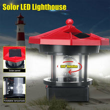 Load image into Gallery viewer, Outdoor Waterproof LED Solar Rotating Lighthouse Garden Decoration Induction Landscape Light, Red, Black