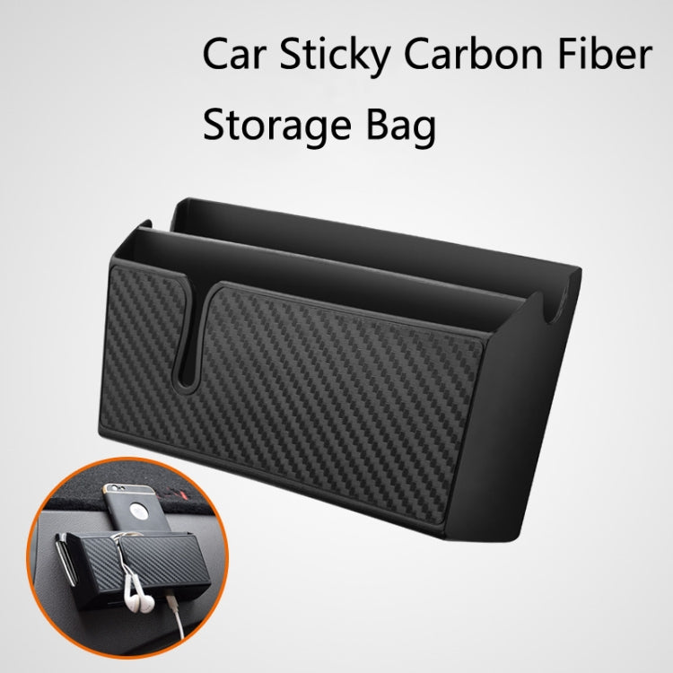 DM-020 Car Sticky Carbon Fiber Storage Bag Car Mobile Phone Storage Box Small, Small, Large