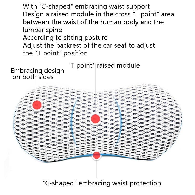 Car Supplies Lumbar Support Memory Foam Car Backrest Lumbar Cushion Seat Cushion Lumbar Pillow, 4D Grid Blue, 4D Grid Light Gray, 4D Grid Dark Gray, 4D Grid Black, Deep Gray+Light Gray, Blue+Light Gray, Green+Light Gray, Cationic Sky Lake Blue         ...