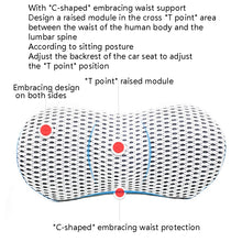 Load image into Gallery viewer, Car Supplies Lumbar Support Memory Foam Car Backrest Lumbar Cushion Seat Cushion Lumbar Pillow, 4D Grid Blue, 4D Grid Light Gray, 4D Grid Dark Gray, 4D Grid Black, Deep Gray+Light Gray, Blue+Light Gray, Green+Light Gray, Cationic Sky Lake Blue         ...