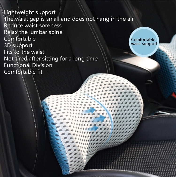 Car Supplies Lumbar Support Memory Foam Car Backrest Lumbar Cushion Seat Cushion Lumbar Pillow, 4D Grid Blue, 4D Grid Light Gray, 4D Grid Dark Gray, 4D Grid Black, Deep Gray+Light Gray, Blue+Light Gray, Green+Light Gray, Cationic Sky Lake Blue         ...