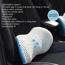 Load image into Gallery viewer, Car Supplies Lumbar Support Memory Foam Car Backrest Lumbar Cushion Seat Cushion Lumbar Pillow, 4D Grid Blue, 4D Grid Light Gray, 4D Grid Dark Gray, 4D Grid Black, Deep Gray+Light Gray, Blue+Light Gray, Green+Light Gray, Cationic Sky Lake Blue         ...