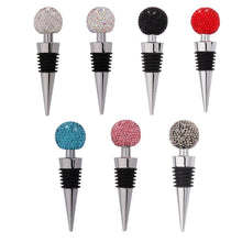 Load image into Gallery viewer, Crystal Ball Red Wine Stopper Diamond Zinc Alloy Metal Sealed Wine Cork, White, Pink, Big Red, Black, Bright Black, AB, Lake Blue