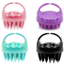 Load image into Gallery viewer, Round Hair Washing Brush Silicone Wet &amp; Dry Multipurpose Massage Brush, Pink, Purple, Green, Black, Blue, Red, Yellow, Grey