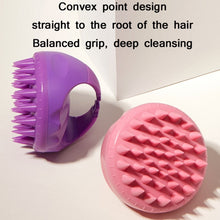 Load image into Gallery viewer, Round Hair Washing Brush Silicone Wet &amp; Dry Multipurpose Massage Brush, Pink, Purple, Green, Black, Blue, Red, Yellow, Grey