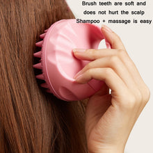 Load image into Gallery viewer, Round Hair Washing Brush Silicone Wet &amp; Dry Multipurpose Massage Brush, Pink, Purple, Green, Black, Blue, Red, Yellow, Grey