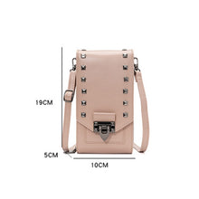 Load image into Gallery viewer, F835 Rivet Diamond Mobile Phone Bag Ladies Shoulder Diagonal Bag, Red, Blue, Black, Pink, Tea Brown