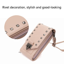 Load image into Gallery viewer, F835 Rivet Diamond Mobile Phone Bag Ladies Shoulder Diagonal Bag, Red, Blue, Black, Pink, Tea Brown