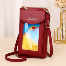 Load image into Gallery viewer, JLF012 Touch Screen Mobile Phone Bag Women Messenger Shoulder Bag, Red Wine, Black, Deep Pink, Light Pink, Light Blue, Light Green, Brown, Khaki