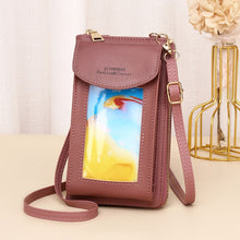 Load image into Gallery viewer, JLF012 Touch Screen Mobile Phone Bag Women Messenger Shoulder Bag, Red Wine, Black, Deep Pink, Light Pink, Light Blue, Light Green, Brown, Khaki