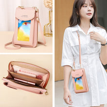 Load image into Gallery viewer, JLF012 Touch Screen Mobile Phone Bag Women Messenger Shoulder Bag, Red Wine, Black, Deep Pink, Light Pink, Light Blue, Light Green, Brown, Khaki