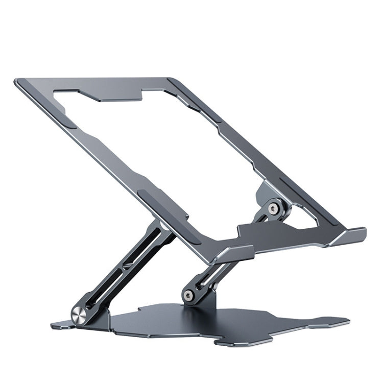 Integrated Foldable Laptop Stand Hollow Heat-Dissipating Flat Desktop Stand, Deep Space Gray, Moon Silver
