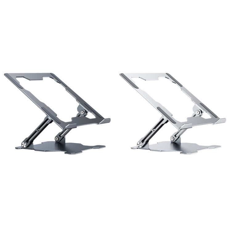 Integrated Foldable Laptop Stand Hollow Heat-Dissipating Flat Desktop Stand, Deep Space Gray, Moon Silver