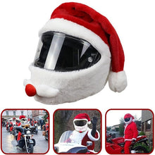 Load image into Gallery viewer, Motorcycle Helmet Christmas Hat Outdoor Crazy Funny Santa Helmet Cover, Helmet Christmas Hat