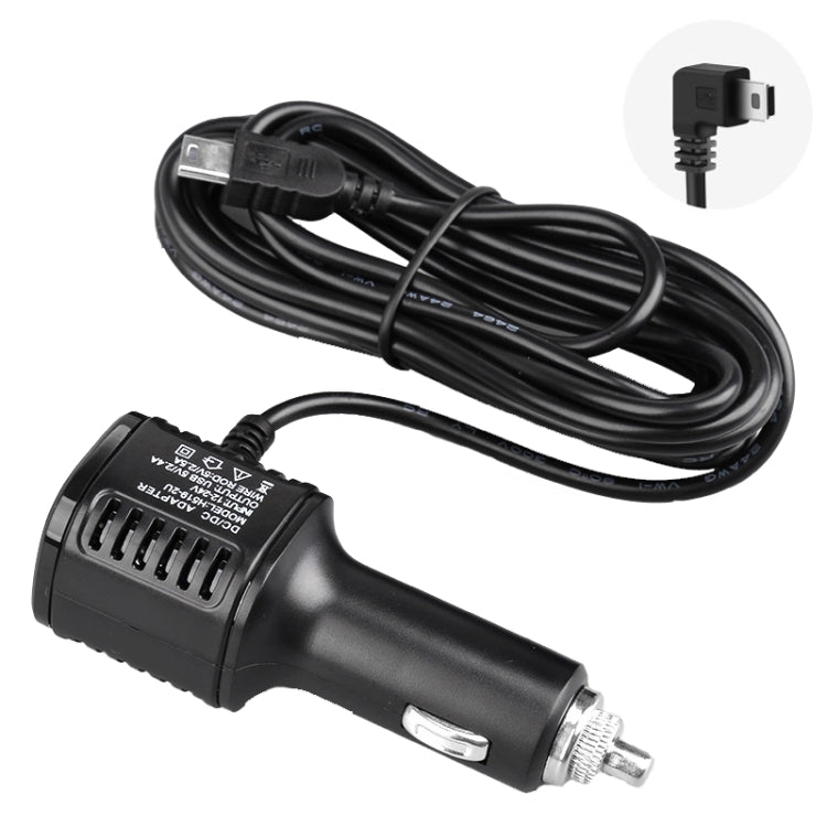 H519 Car Charger Driving Recorder Power Cord Dual USB With Display Charging Line, Specification:, Mini Straight, Mini Right Elbow, Mini Left Elbow, Micro Straight, Micro Left Elbow, Micro Right Elbow