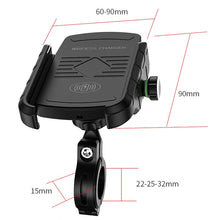 Load image into Gallery viewer, M9 Motorcycle Wireless Charging Mobile Phone Bracket 15W Fast Charging Mobile Phone Navigation Bracket, M9 (Black), M9 (Blue), M9 (Red), M9 (Gray)
