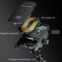 Load image into Gallery viewer, M9 Motorcycle Wireless Charging Mobile Phone Bracket 15W Fast Charging Mobile Phone Navigation Bracket, M9 (Black), M9 (Blue), M9 (Red), M9 (Gray)