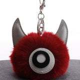 3 PCS Cartoon Croissant Hair Ball Keychain Pendant Bag Car Pendant