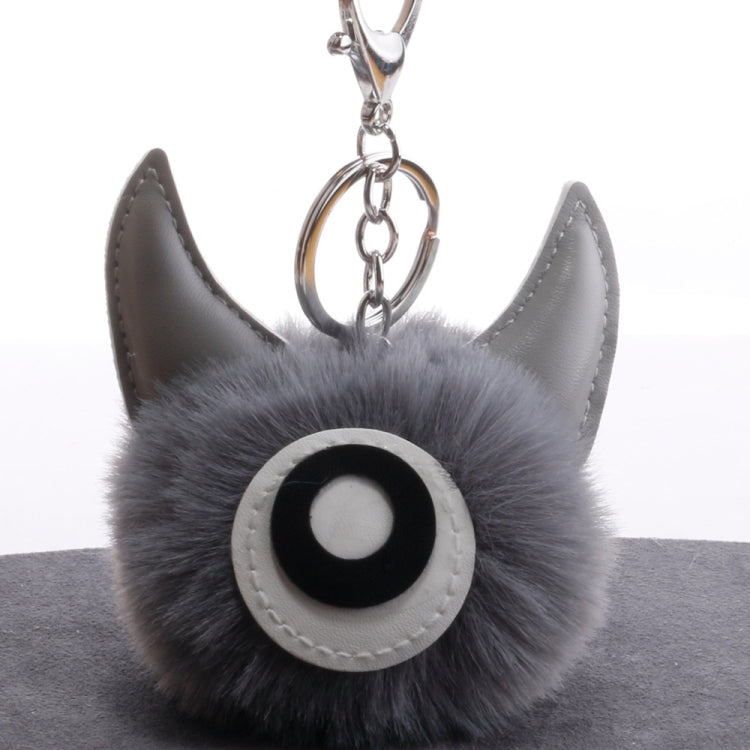 3 PCS Cartoon Croissant Hair Ball Keychain Pendant Bag Car Pendant