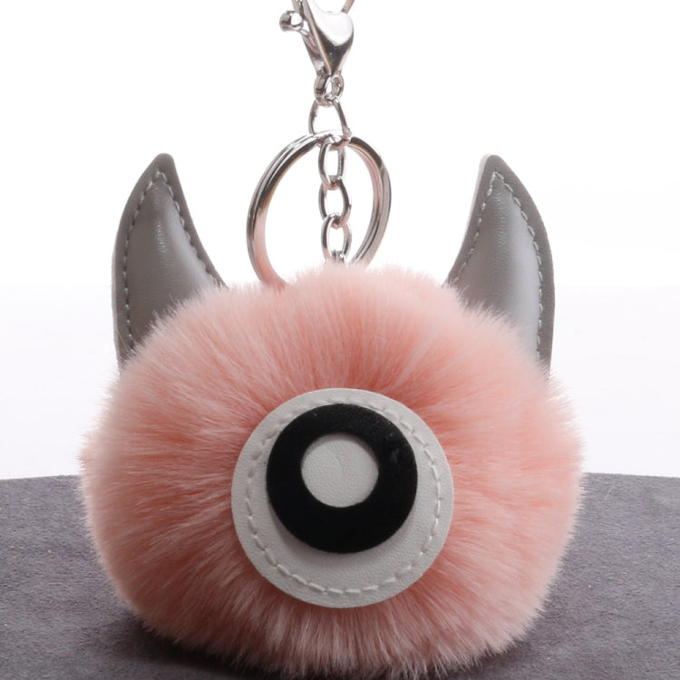 3 PCS Cartoon Croissant Hair Ball Keychain Pendant Bag Car Pendant