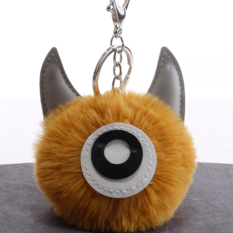 3 PCS Cartoon Croissant Hair Ball Keychain Pendant Bag Car Pendant