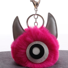 Load image into Gallery viewer, 3 PCS Cartoon Croissant Hair Ball Keychain Pendant Bag Car Pendant