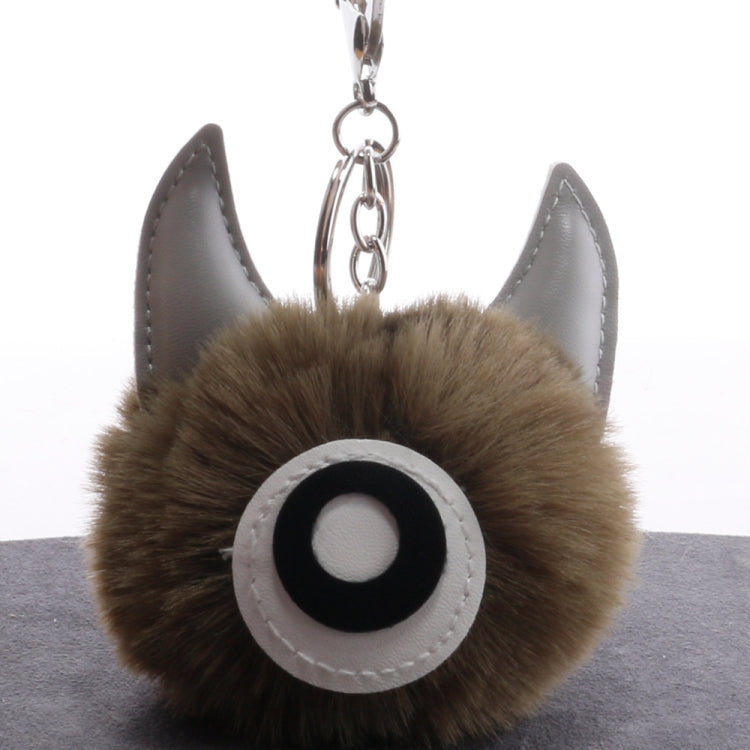 3 PCS Cartoon Croissant Hair Ball Keychain Pendant Bag Car Pendant