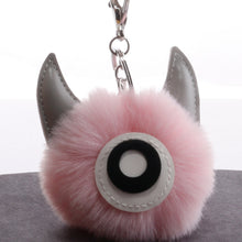 Load image into Gallery viewer, 3 PCS Cartoon Croissant Hair Ball Keychain Pendant Bag Car Pendant