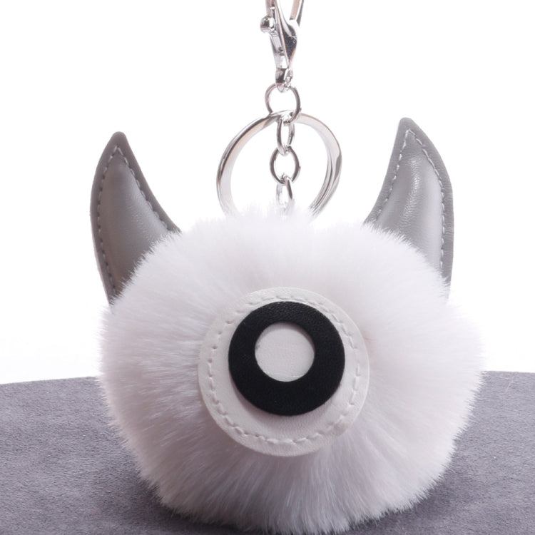 3 PCS Cartoon Croissant Hair Ball Keychain Pendant Bag Car Pendant