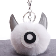 Load image into Gallery viewer, 3 PCS Cartoon Croissant Hair Ball Keychain Pendant Bag Car Pendant