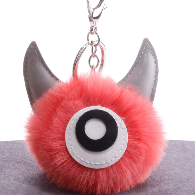 3 PCS Cartoon Croissant Hair Ball Keychain Pendant Bag Car Pendant