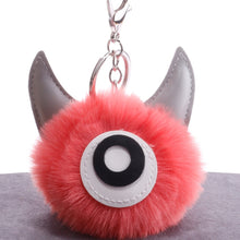 Load image into Gallery viewer, 3 PCS Cartoon Croissant Hair Ball Keychain Pendant Bag Car Pendant