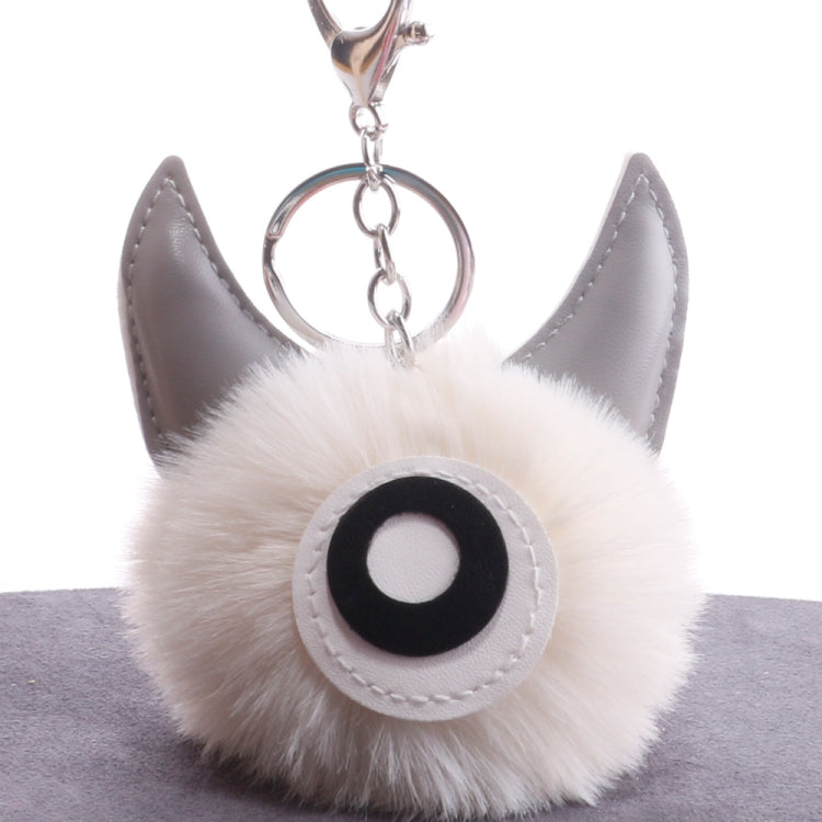 3 PCS Cartoon Croissant Hair Ball Keychain Pendant Bag Car Pendant