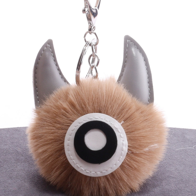 3 PCS Cartoon Croissant Hair Ball Keychain Pendant Bag Car Pendant