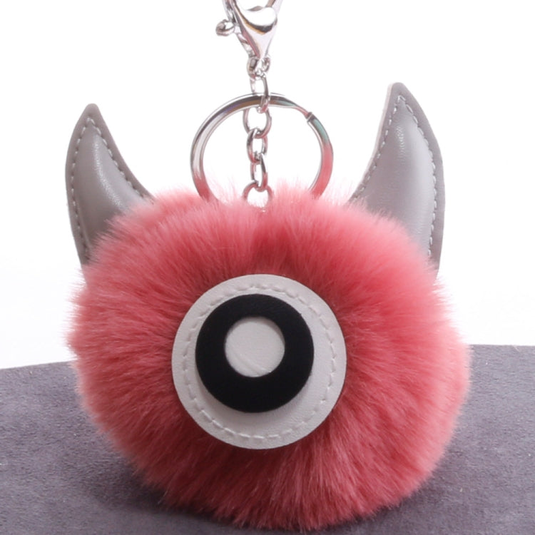 3 PCS Cartoon Croissant Hair Ball Keychain Pendant Bag Car Pendant