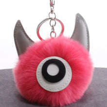 Load image into Gallery viewer, 3 PCS Cartoon Croissant Hair Ball Keychain Pendant Bag Car Pendant