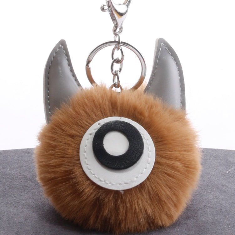 3 PCS Cartoon Croissant Hair Ball Keychain Pendant Bag Car Pendant