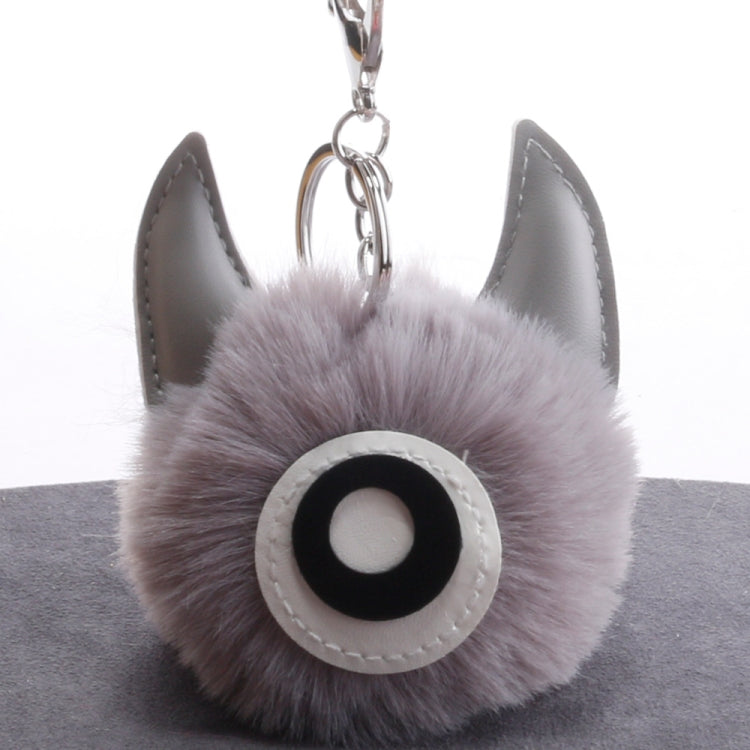 3 PCS Cartoon Croissant Hair Ball Keychain Pendant Bag Car Pendant