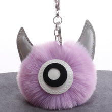 Load image into Gallery viewer, 3 PCS Cartoon Croissant Hair Ball Keychain Pendant Bag Car Pendant