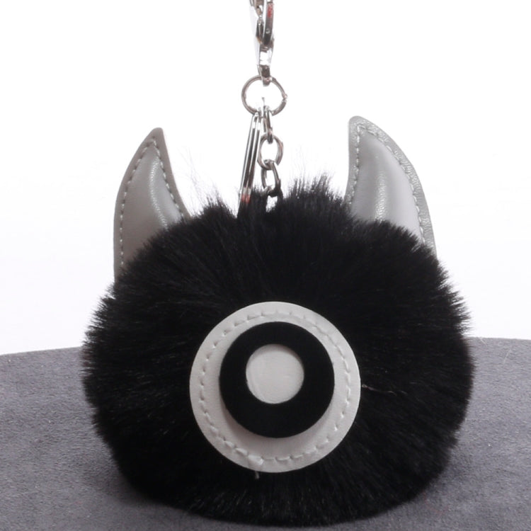 3 PCS Cartoon Croissant Hair Ball Keychain Pendant Bag Car Pendant