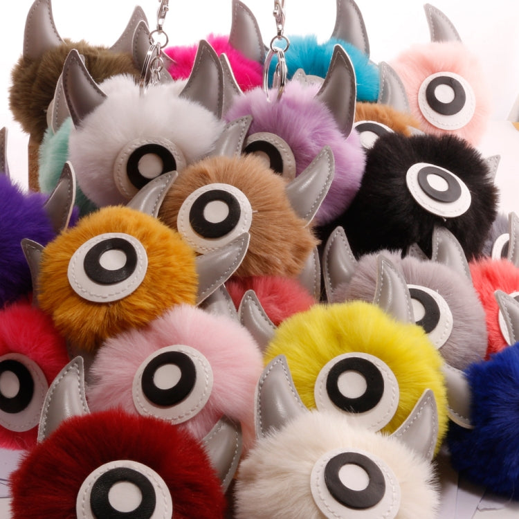 3 PCS Cartoon Croissant Hair Ball Keychain Pendant Bag Car Pendant