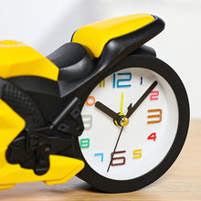 Load image into Gallery viewer, Motorcycle Alarm Clock Ornaments Creative Child Gift Clock, Blue Motorcycle Racing, Red Motorcycle Racing, Yellow Motorcycle Racing, White Motorcycle Racing