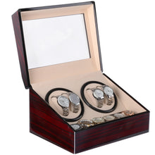 Load image into Gallery viewer, Watch Shaker 4+6 Digits Mechanical Watch Automatic Winding Watch Box Watch Shaker ,US Plug, Red Sandalwood, Black
